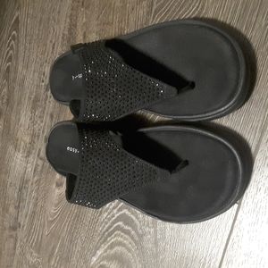 Easy spirit black glitter sandals